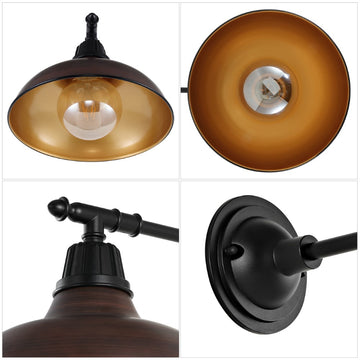 Wallace 12.25" Farmhouse Industrial Indoor/Outdoor Iron LED Victorian Arm Outdoor Sconce